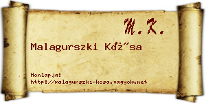 Malagurszki Kósa névjegykártya